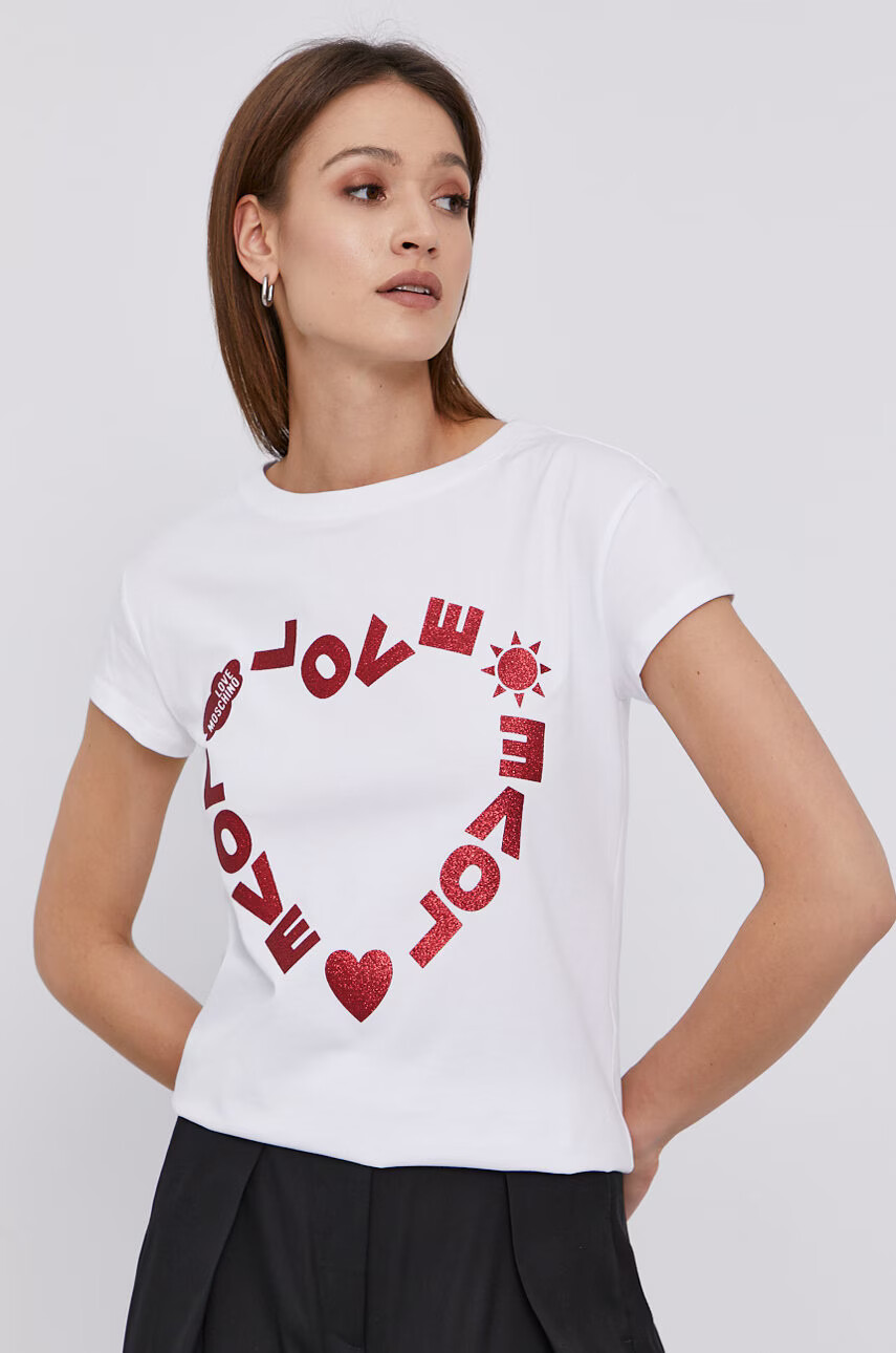 Love Moschino Тениска в бяло - Pepit.bg