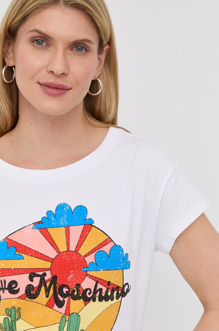 Love Moschino Тениска в бяло - Pepit.bg