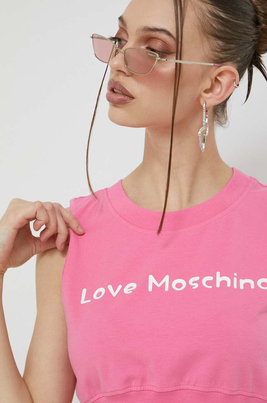 Love Moschino Топ дамски в розово - Pepit.bg