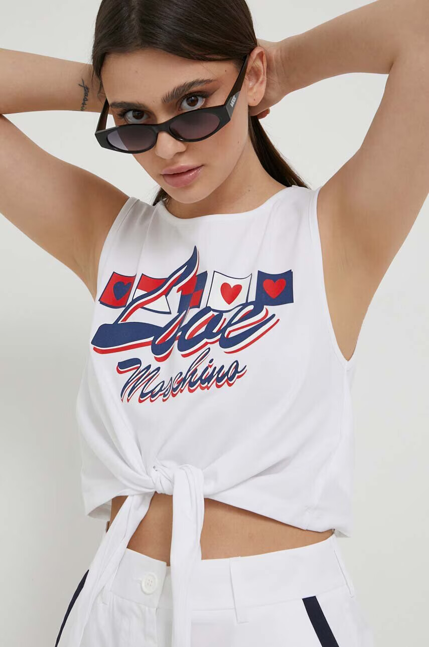 Love Moschino Топ дамски в бяло - Pepit.bg
