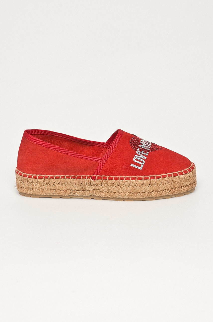 Love Moschino Велурени еспадрили - Pepit.bg