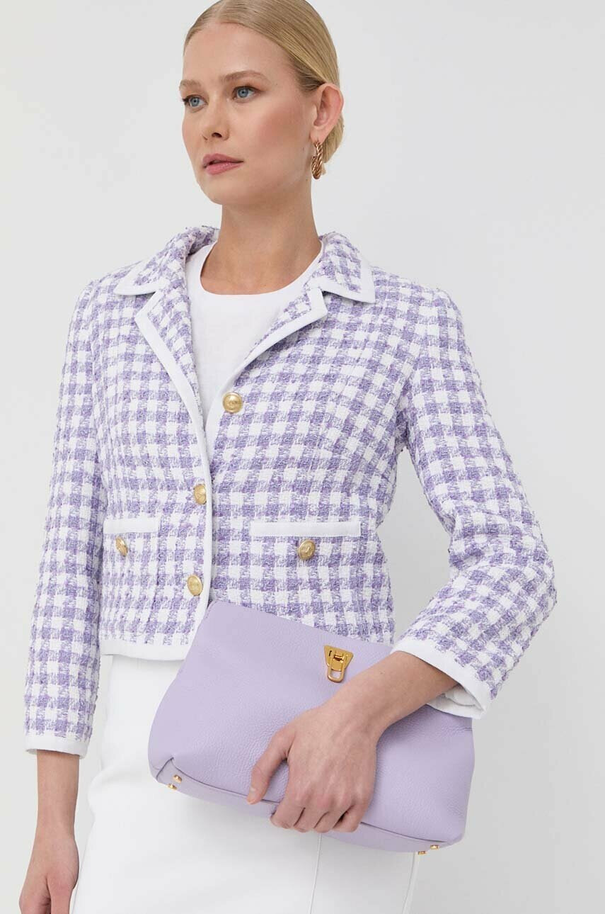 Luisa Spagnoli Сако в лилаво с едно копче с десен - Pepit.bg