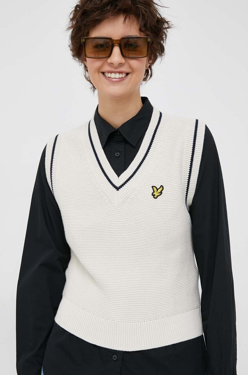 Lyle & Scott Памучен елек в бежово - Pepit.bg