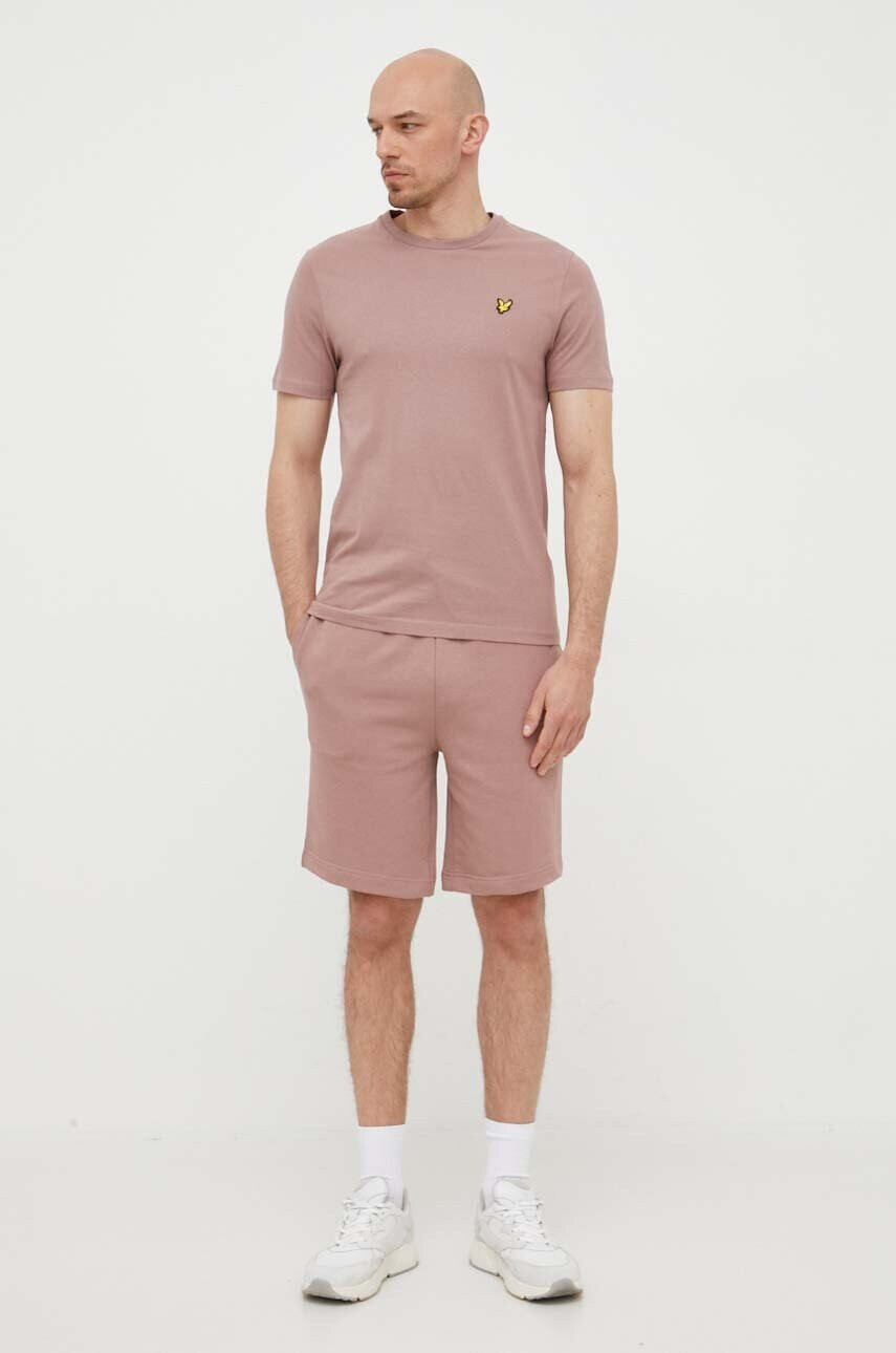 Lyle & Scott Памучен къс панталон в розово - Pepit.bg