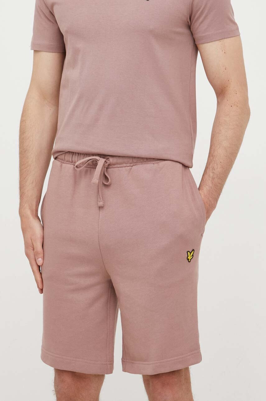 Lyle & Scott Памучен къс панталон в розово - Pepit.bg