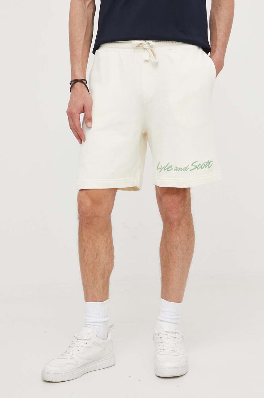 Lyle & Scott Памучен къс панталон в бежово - Pepit.bg