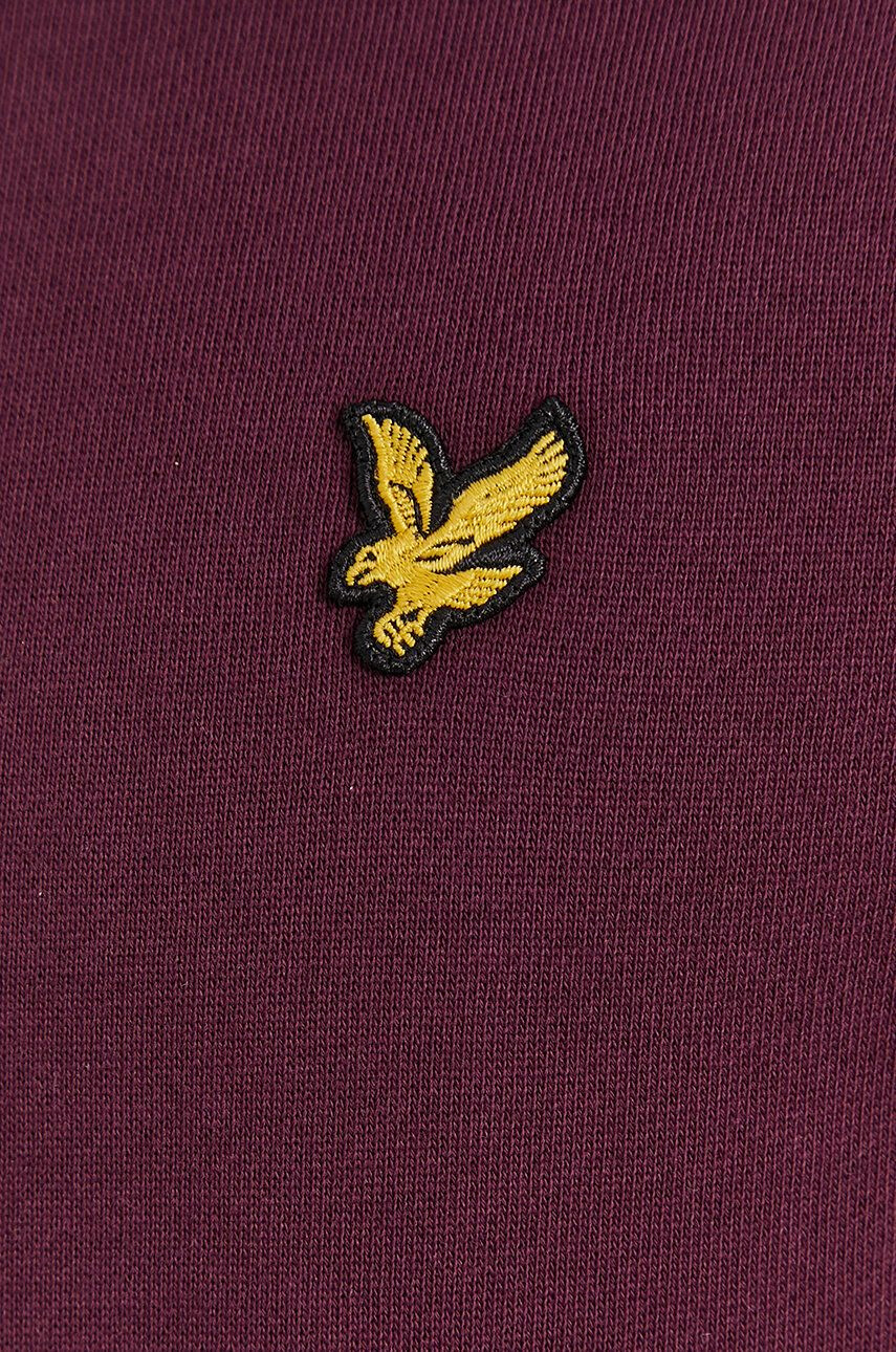 Lyle & Scott Памучен суичър мъжки в лилаво с изчистен дизайн - Pepit.bg