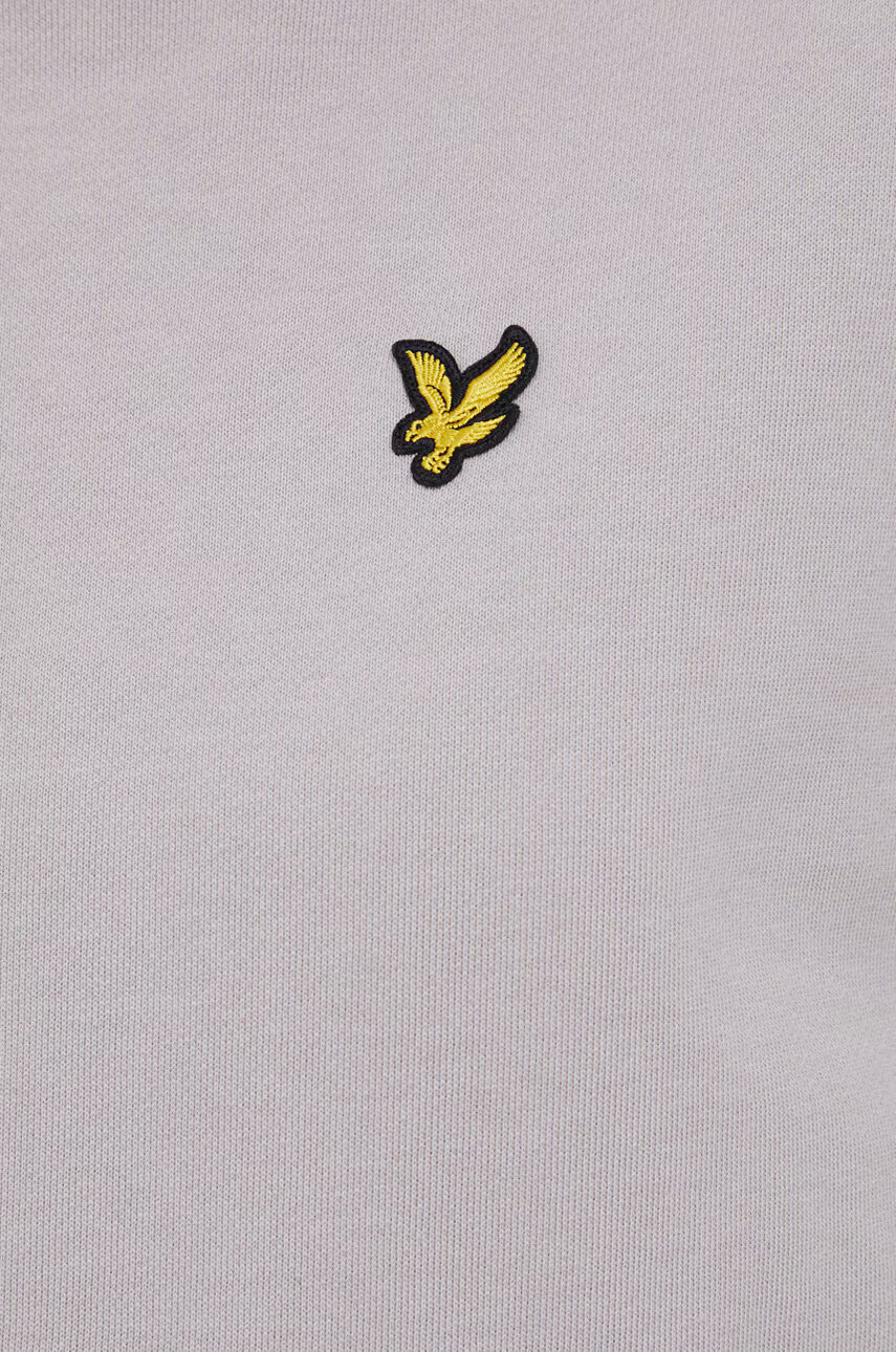 Lyle & Scott Памучен суичър дамски в сиво с изчистен дизайн - Pepit.bg