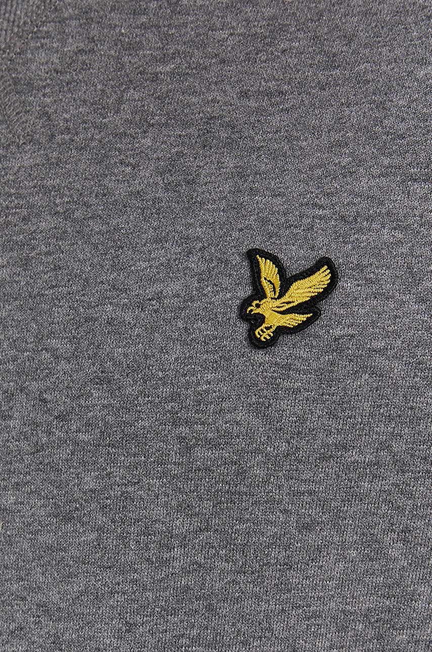 Lyle & Scott Памучен суичър мъжки в сиво с изчистен дизайн - Pepit.bg