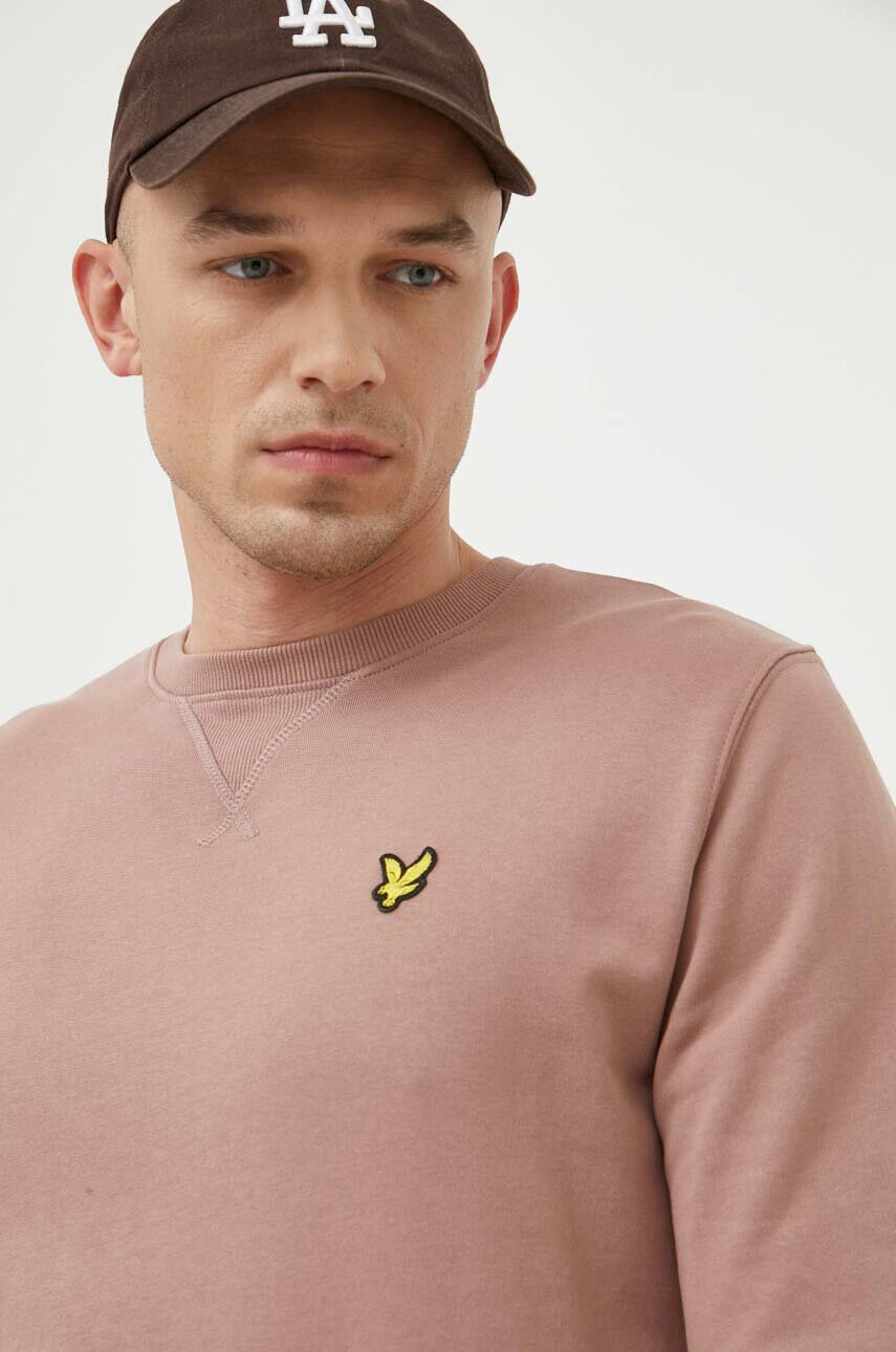 Lyle & Scott Памучен суичър в розово с апликация - Pepit.bg
