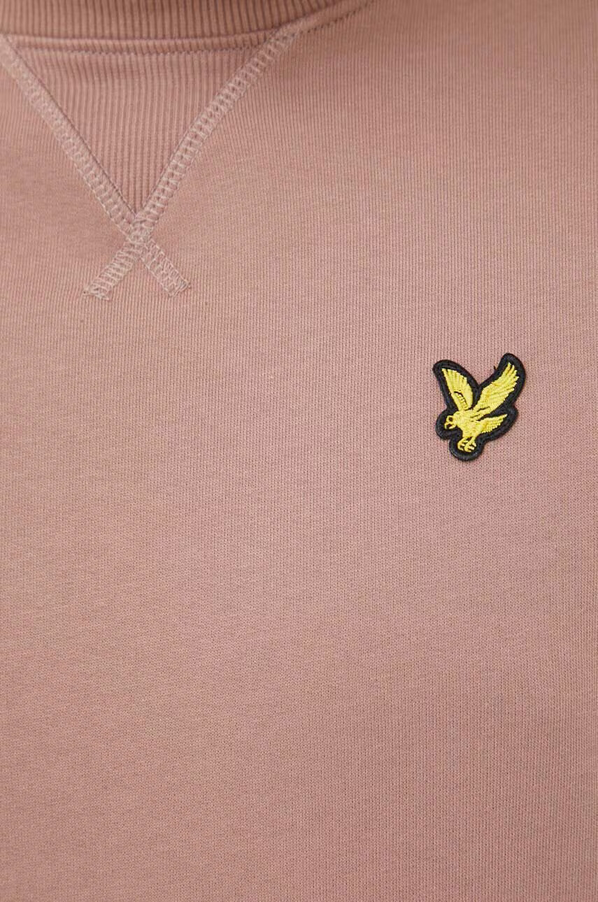 Lyle & Scott Памучен суичър в розово с апликация - Pepit.bg