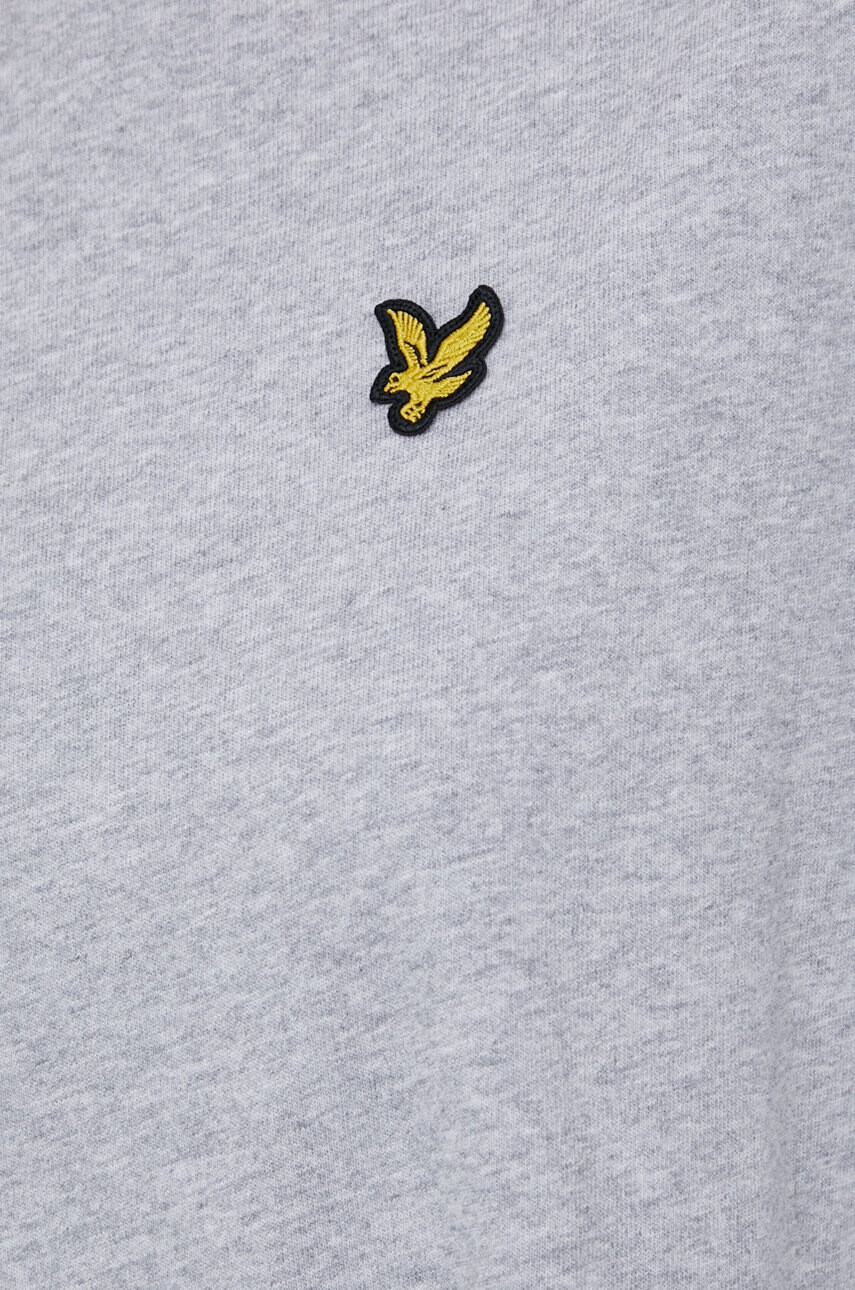 Lyle & Scott Памучна рокля в сиво къс модел с уголемена кройка - Pepit.bg