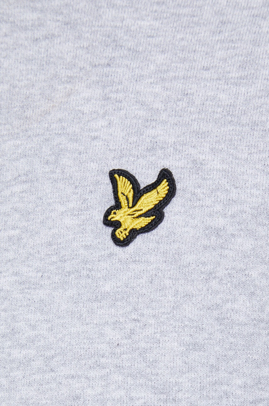 Lyle & Scott Памучна рокля в сиво къс модел със стандартна кройка - Pepit.bg