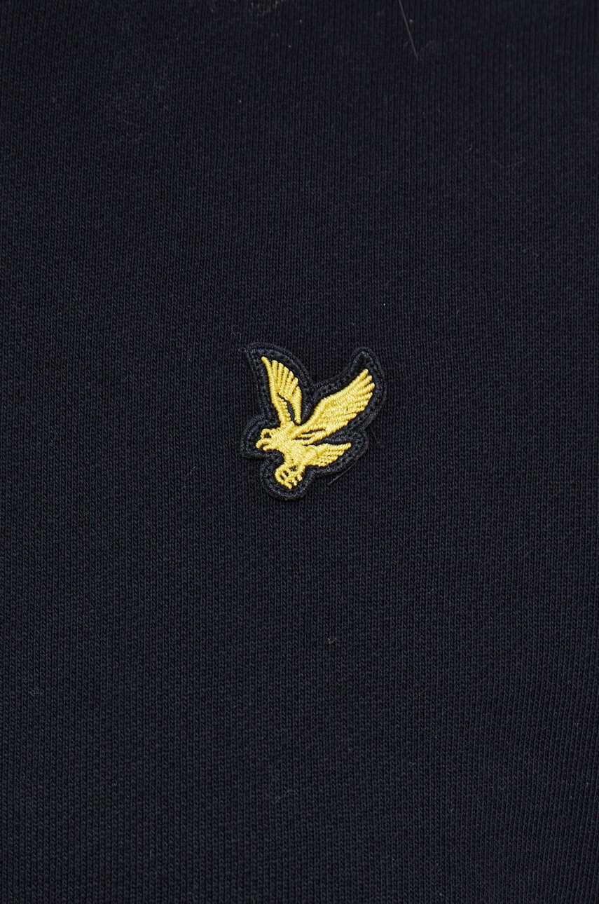 Lyle & Scott Памучна рокля в черно къс модел със стандартна кройка - Pepit.bg