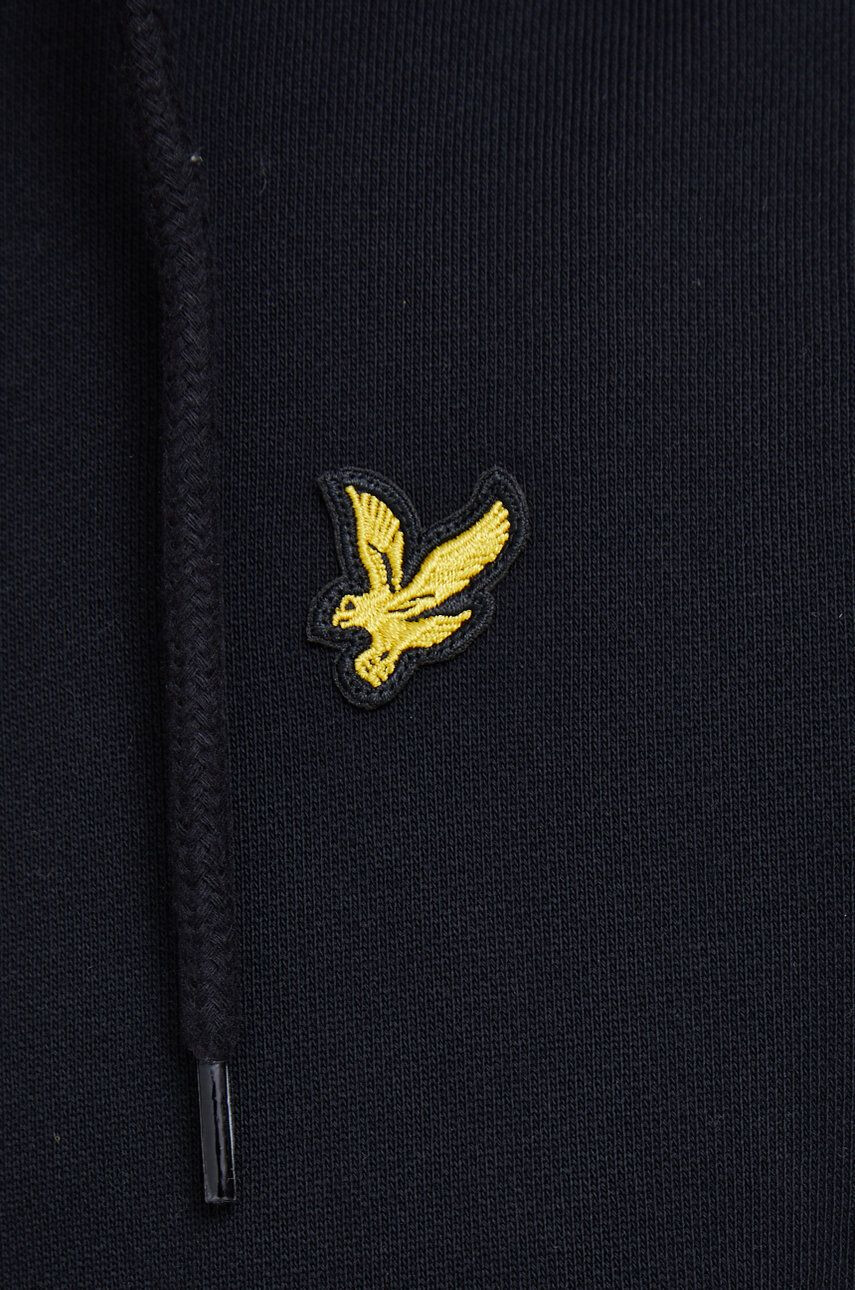 Lyle & Scott Памучна рокля в черно къс модел със стандартна кройка - Pepit.bg