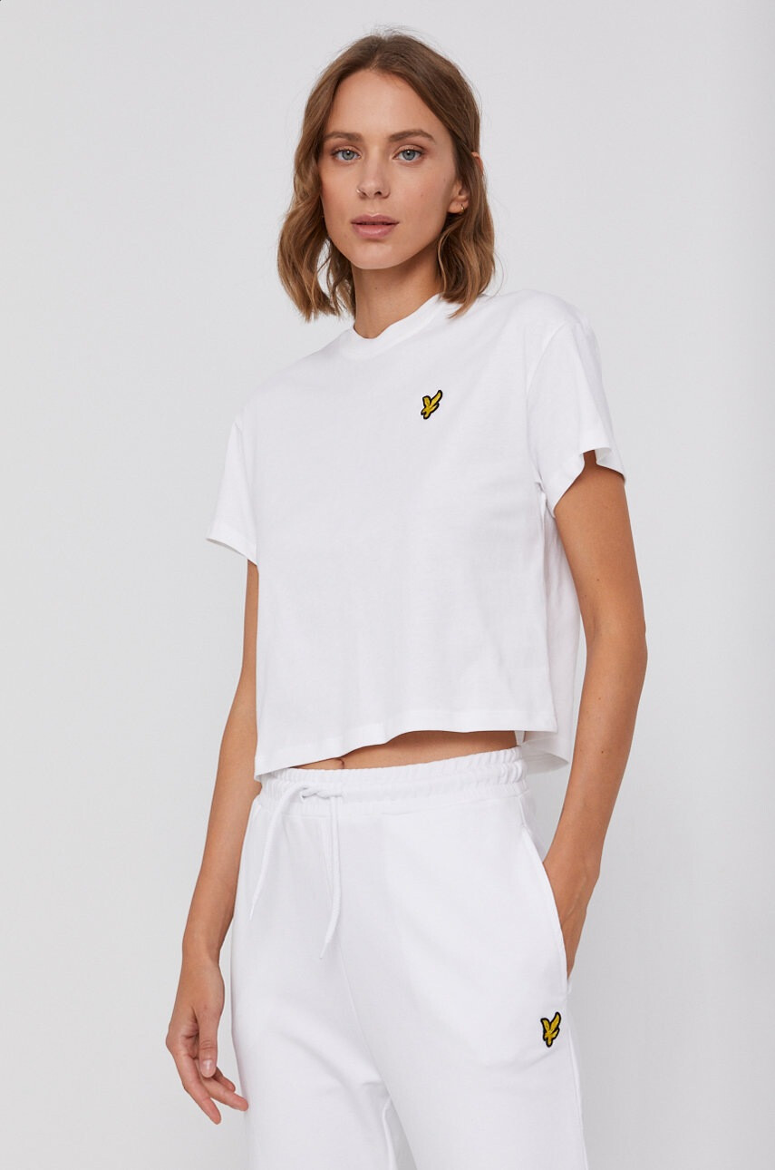 Lyle & Scott Памучна тениска в бяло - Pepit.bg
