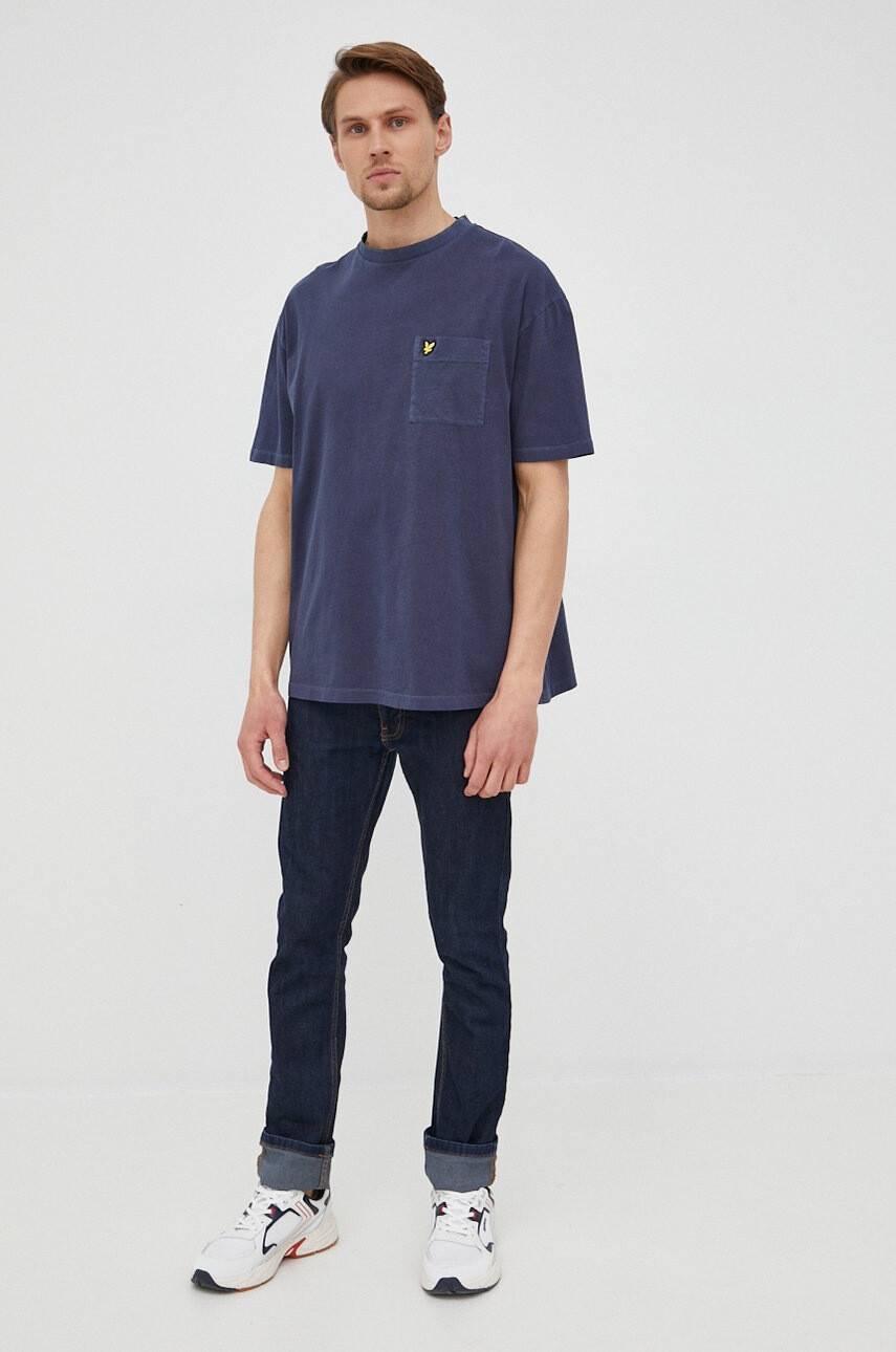 Lyle & Scott Памучна тениска в сиво - Pepit.bg