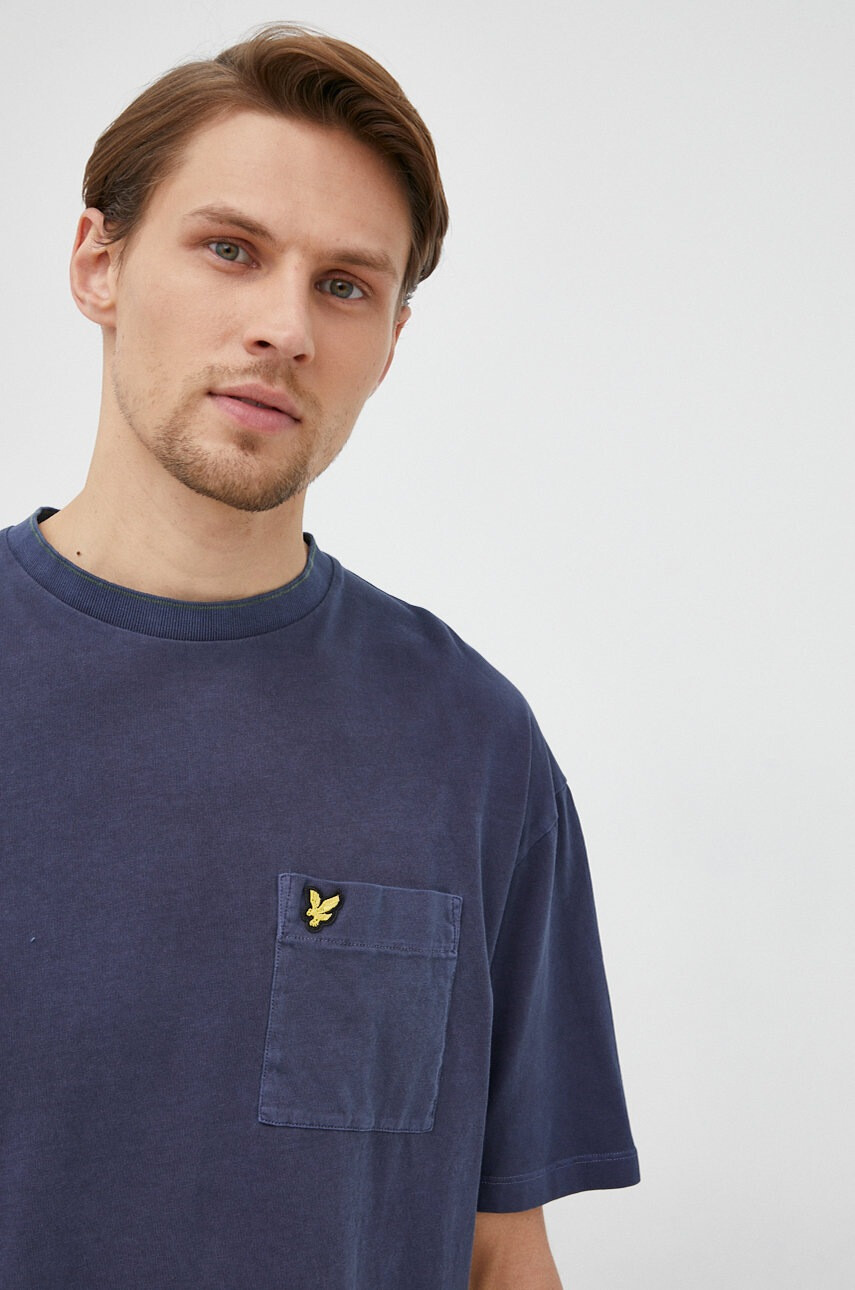 Lyle & Scott Памучна тениска в сиво - Pepit.bg