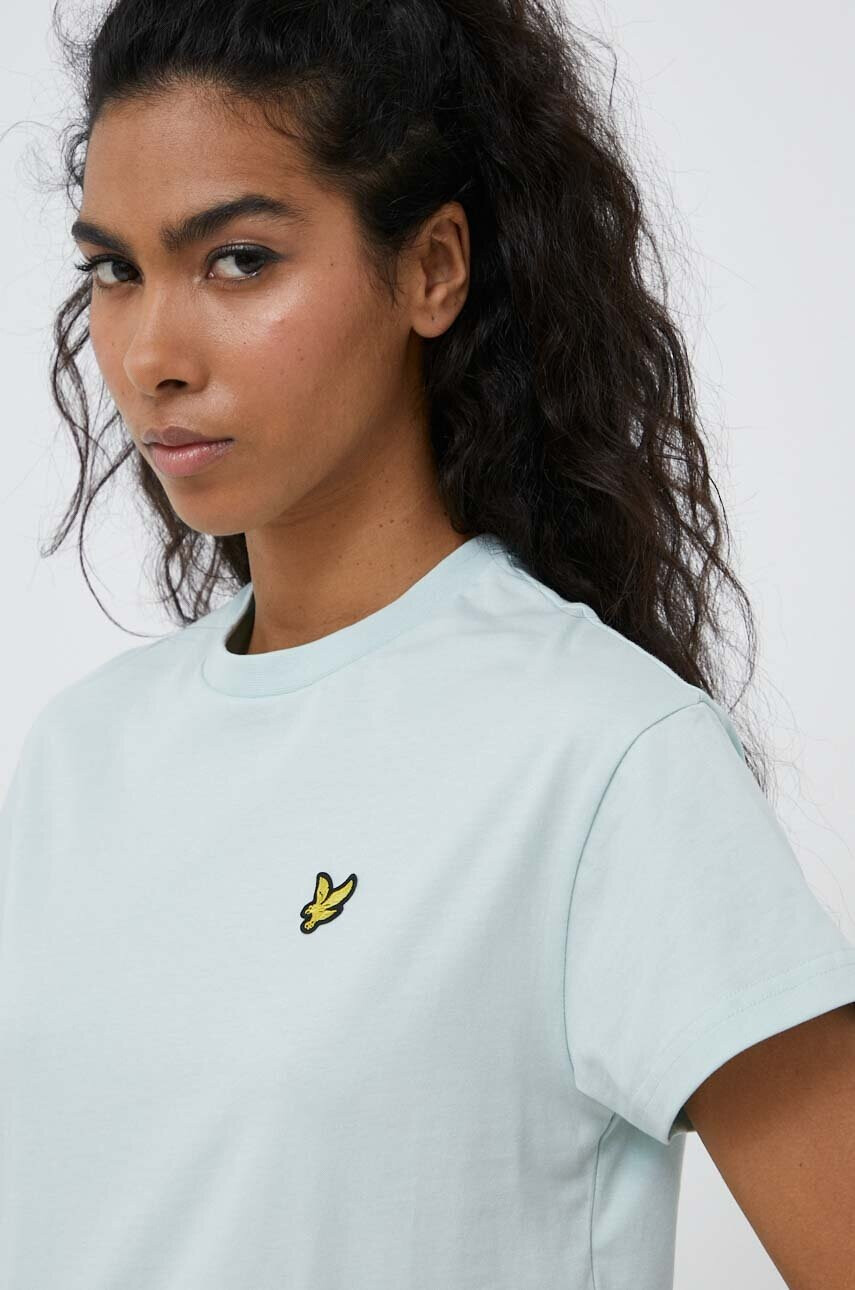 Lyle & Scott Памучна тениска в тюркоазено - Pepit.bg