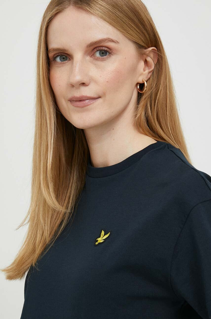 Lyle & Scott Памучна тениска в тъмносиньо - Pepit.bg