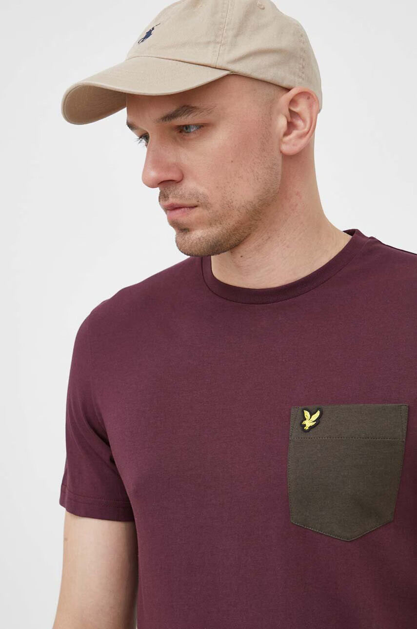 Lyle & Scott Памучна тениска в лилаво с изчистен дизайн - Pepit.bg