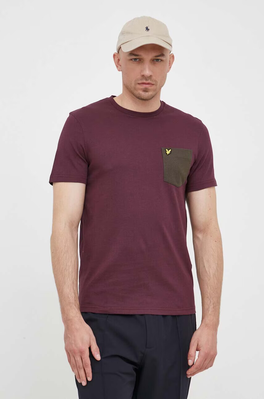 Lyle & Scott Памучна тениска в лилаво с изчистен дизайн - Pepit.bg