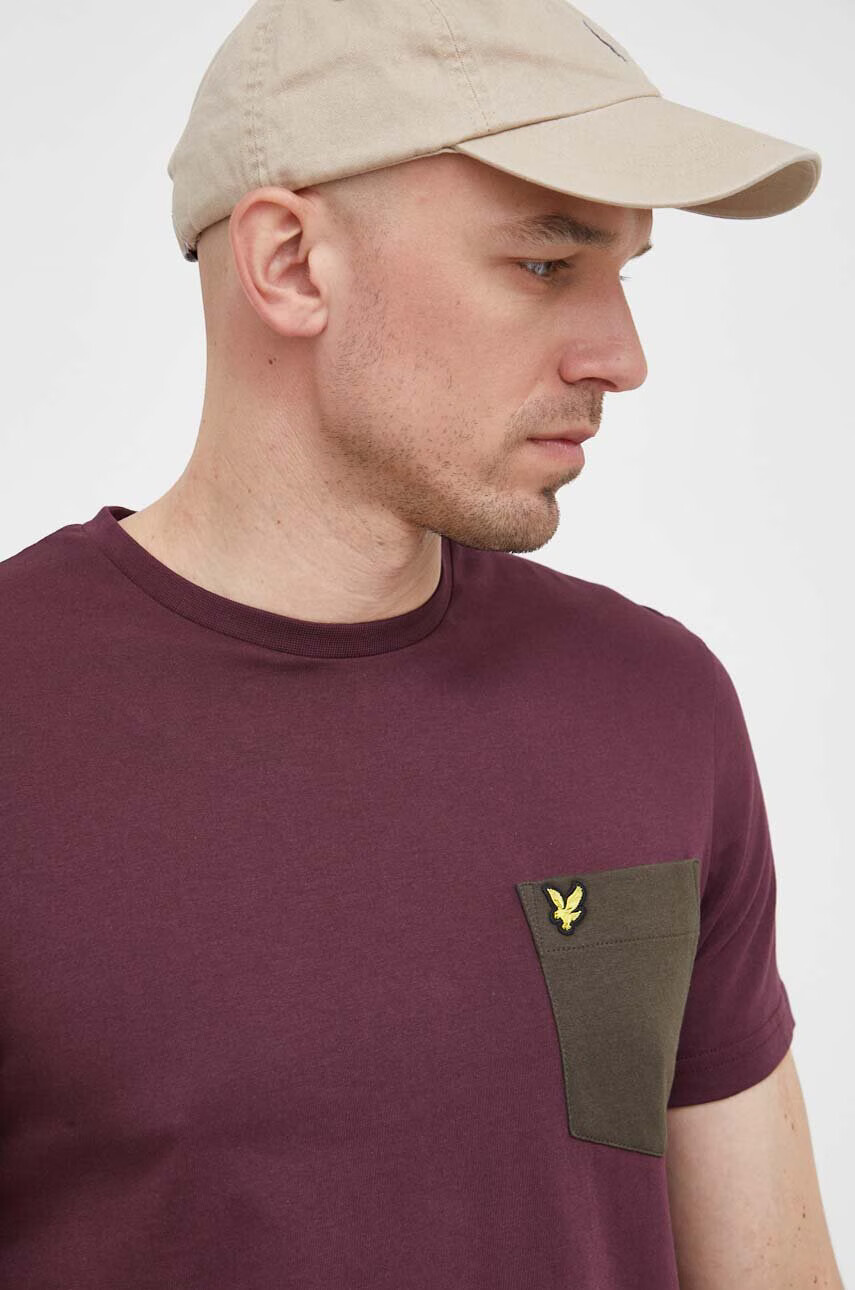 Lyle & Scott Памучна тениска в лилаво с изчистен дизайн - Pepit.bg