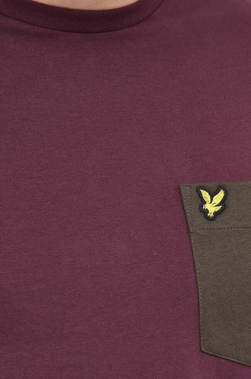 Lyle & Scott Памучна тениска в лилаво с изчистен дизайн - Pepit.bg