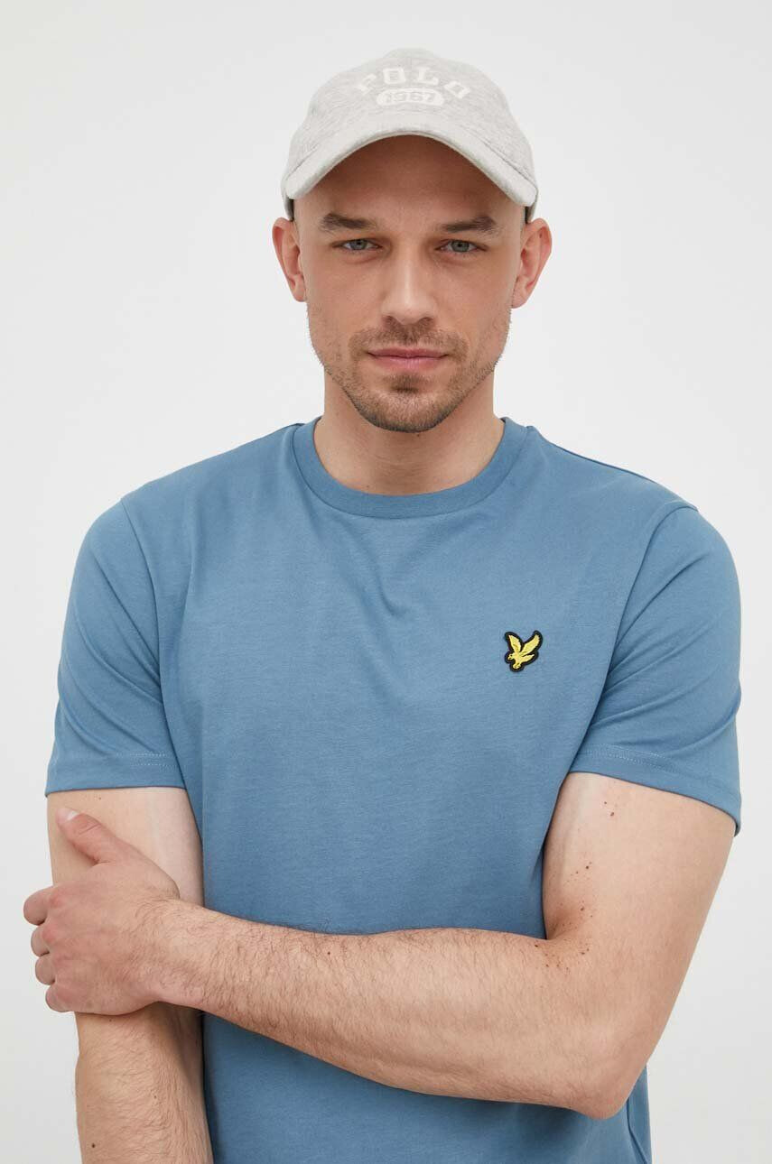 Lyle & Scott Памучна тениска в черно с изчистен дизайн - Pepit.bg