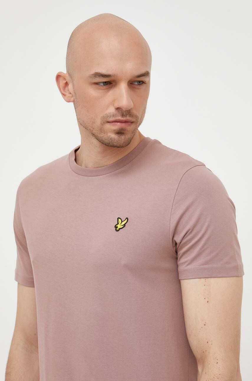 Lyle & Scott Памучна тениска в розово с изчистен дизайн - Pepit.bg