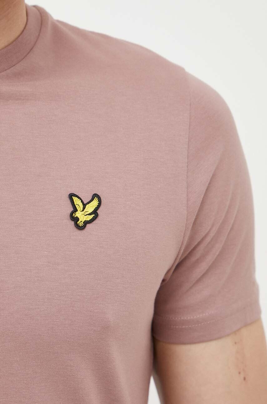 Lyle & Scott Памучна тениска в розово с изчистен дизайн - Pepit.bg