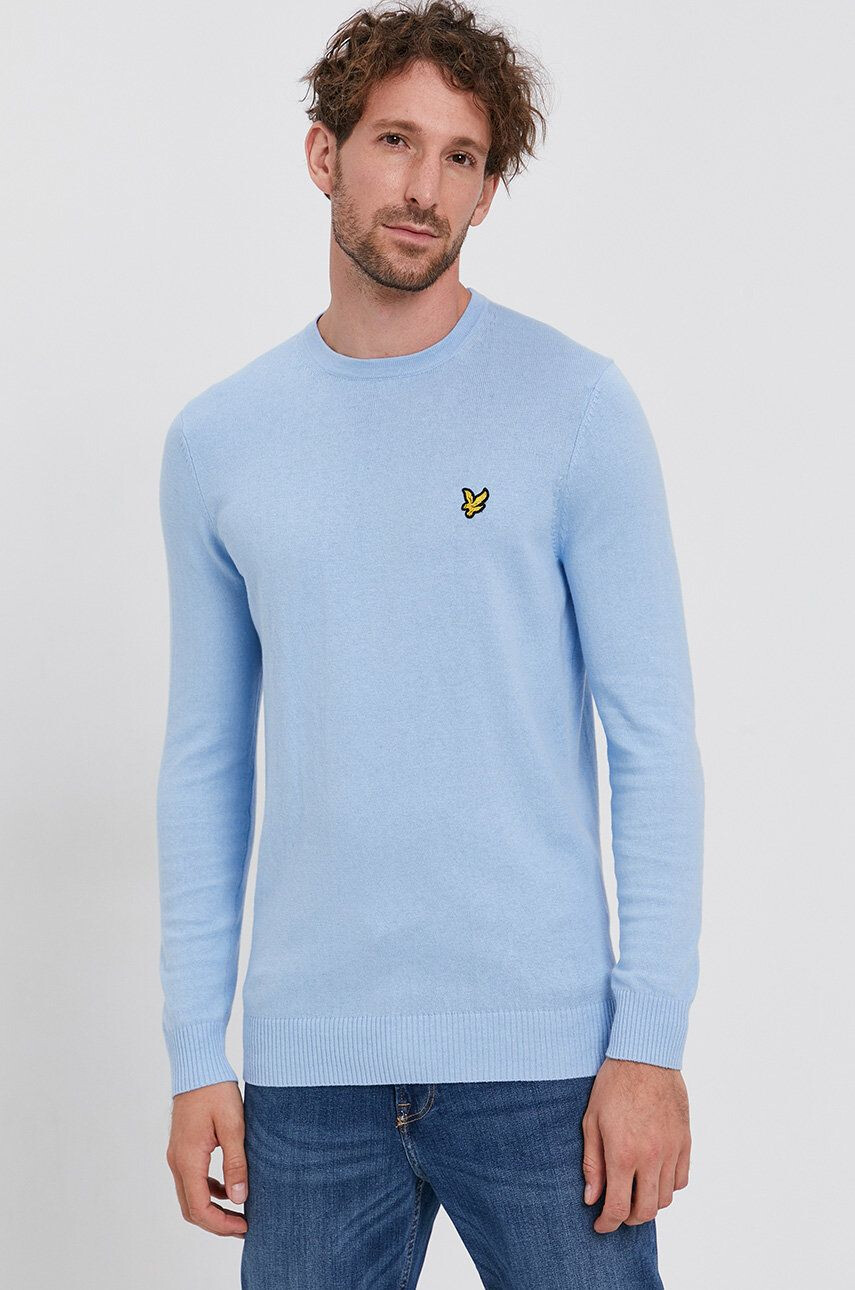 Lyle & Scott Пуловер с вълна мъжки в сиво - Pepit.bg