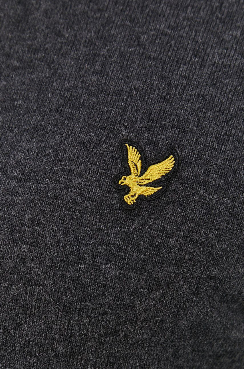 Lyle & Scott Пуловер с вълна мъжки в сиво - Pepit.bg