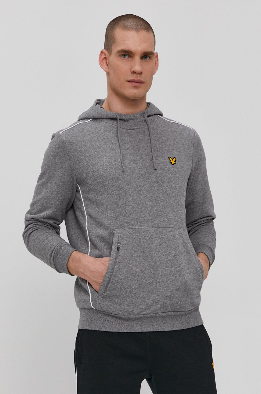 Lyle & Scott Суичър мъжки в сиво с изчистен дизайн - Pepit.bg