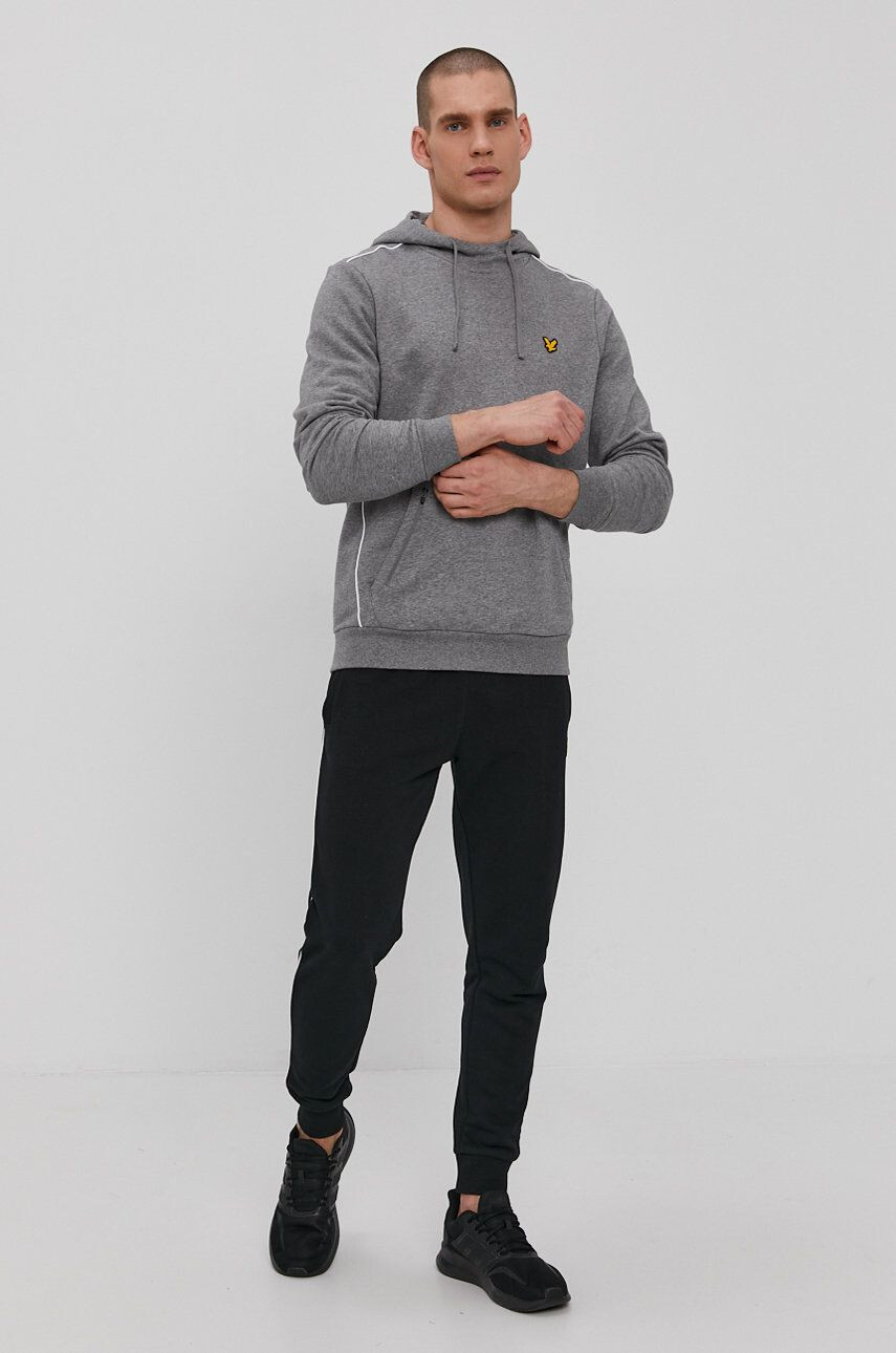 Lyle & Scott Суичър мъжки в сиво с изчистен дизайн - Pepit.bg