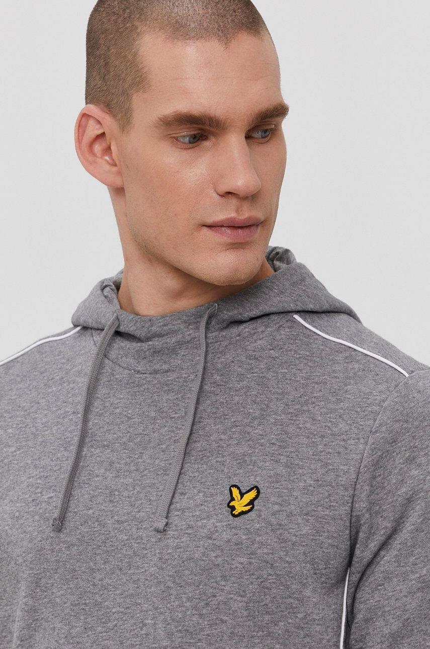 Lyle & Scott Суичър мъжки в сиво с изчистен дизайн - Pepit.bg