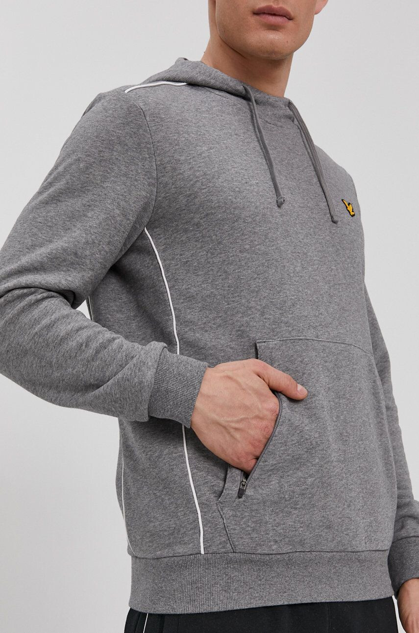 Lyle & Scott Суичър мъжки в сиво с изчистен дизайн - Pepit.bg