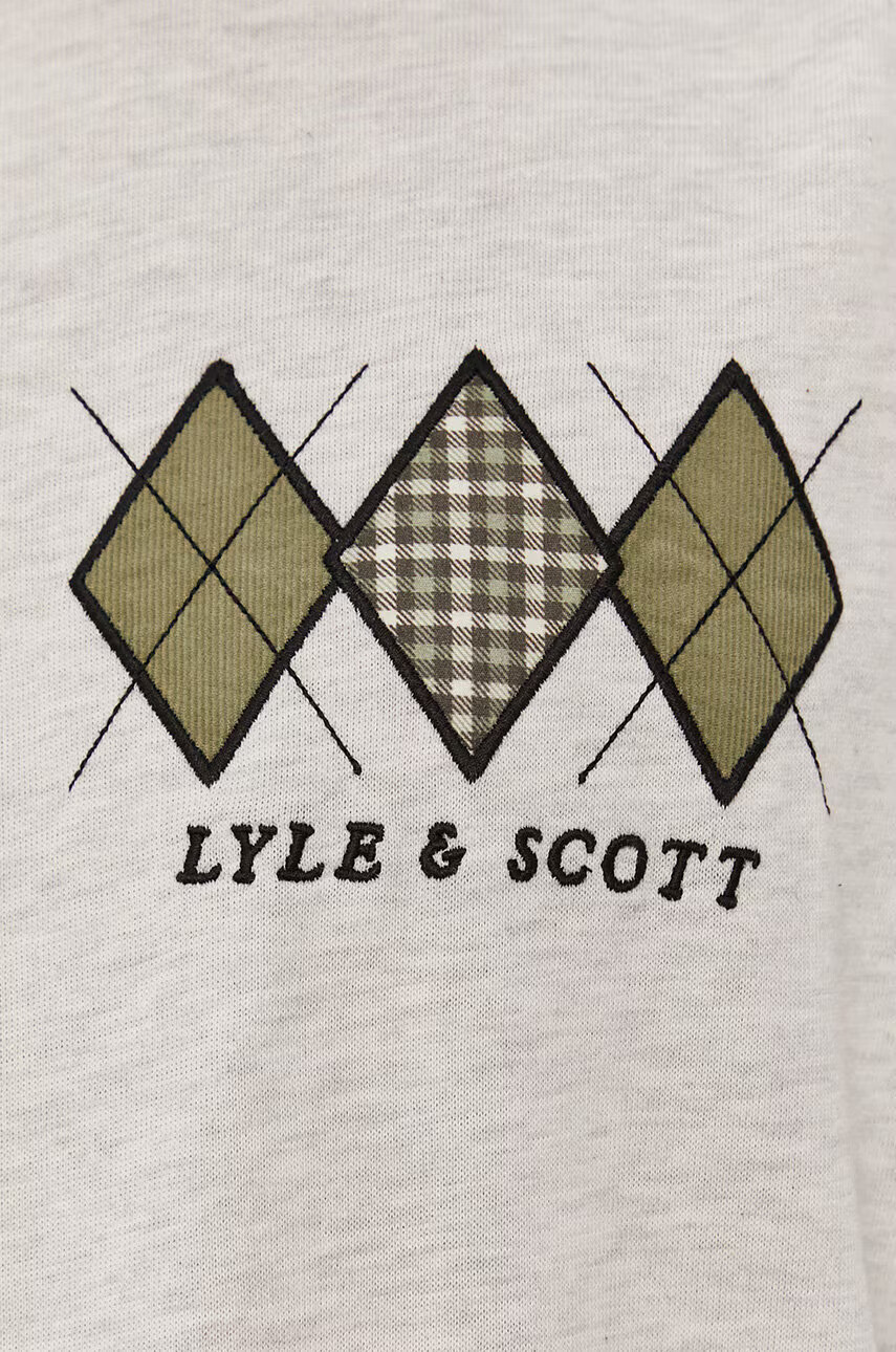 Lyle & Scott Тениска мъжка в сиво с апликация - Pepit.bg