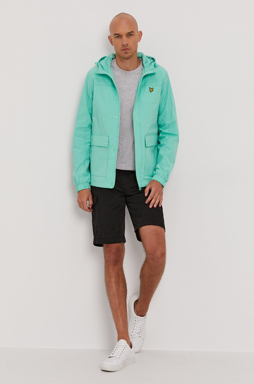 Lyle & Scott Тениска мъжка в сиво с изчистен дизайн - Pepit.bg