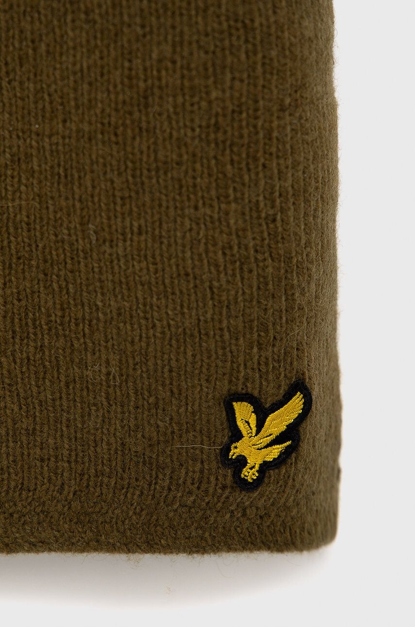 Lyle & Scott Вълнен шал в зелено с изчистен дизайн - Pepit.bg