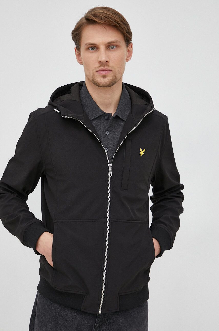 Lyle & Scott Яке мъжка в черно с преходна изолация - Pepit.bg