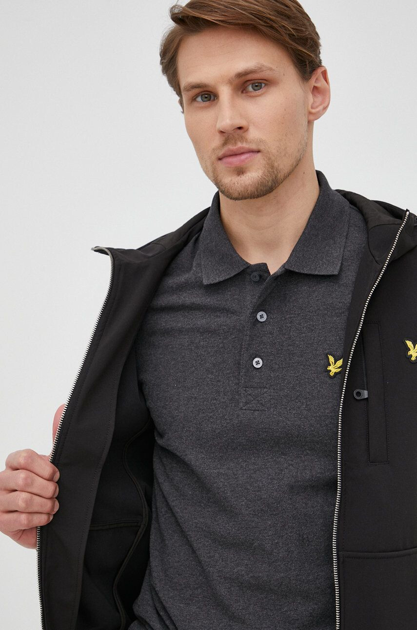 Lyle & Scott Яке мъжка в черно с преходна изолация - Pepit.bg