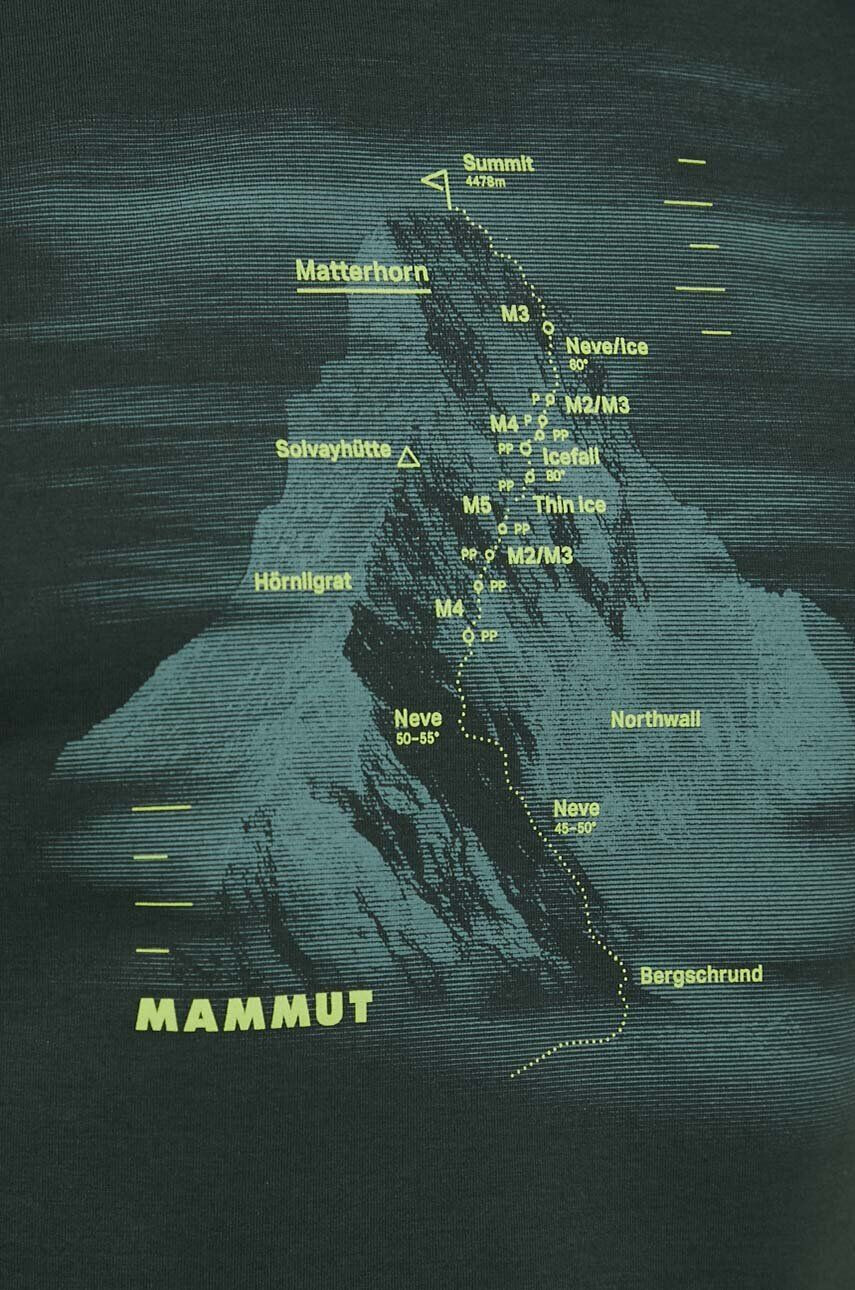 Mammut Спортна тениска Mountain Hörnligrat в зелено с принт - Pepit.bg