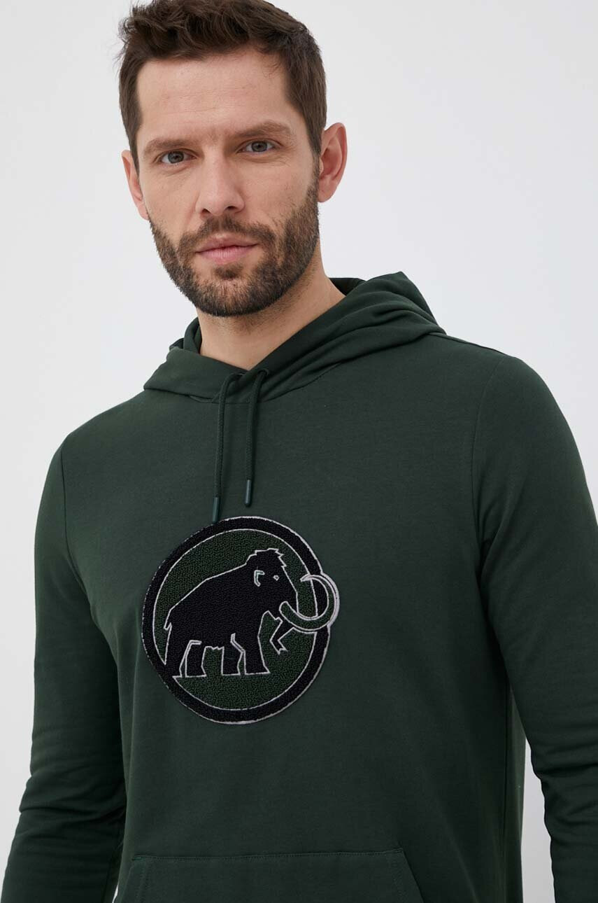 Mammut Суичър Circle в зелено с качулка с апликация - Pepit.bg