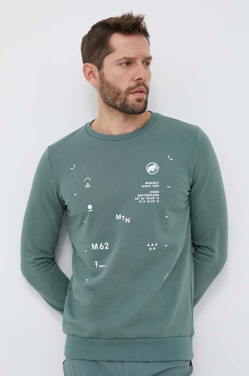 Mammut Суичър Core Logo в зелено с принт - Pepit.bg