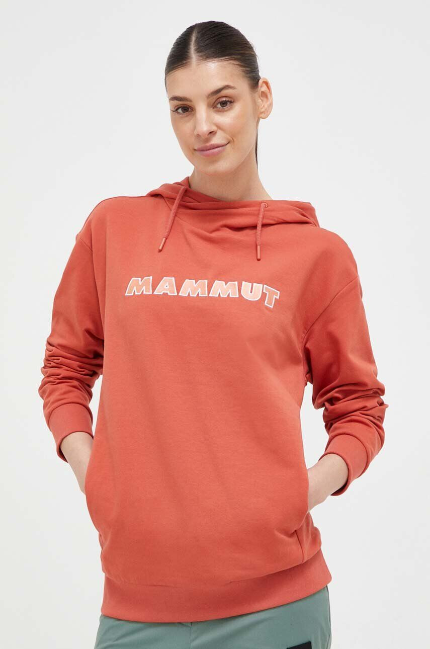 Mammut Суичър ML Hoody Logo в розово с качулка с апликация - Pepit.bg