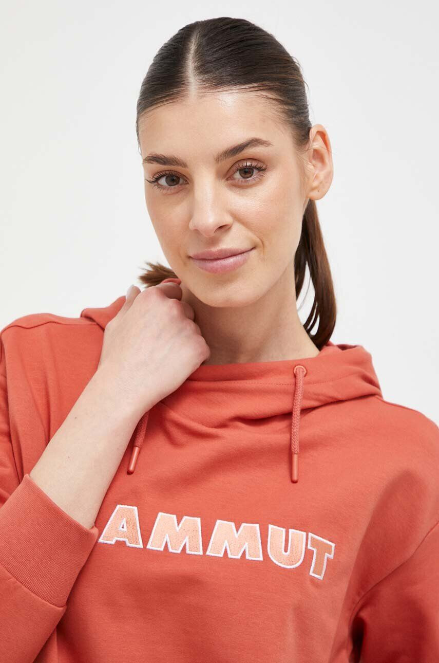 Mammut Суичър ML Hoody Logo в розово с качулка с апликация - Pepit.bg