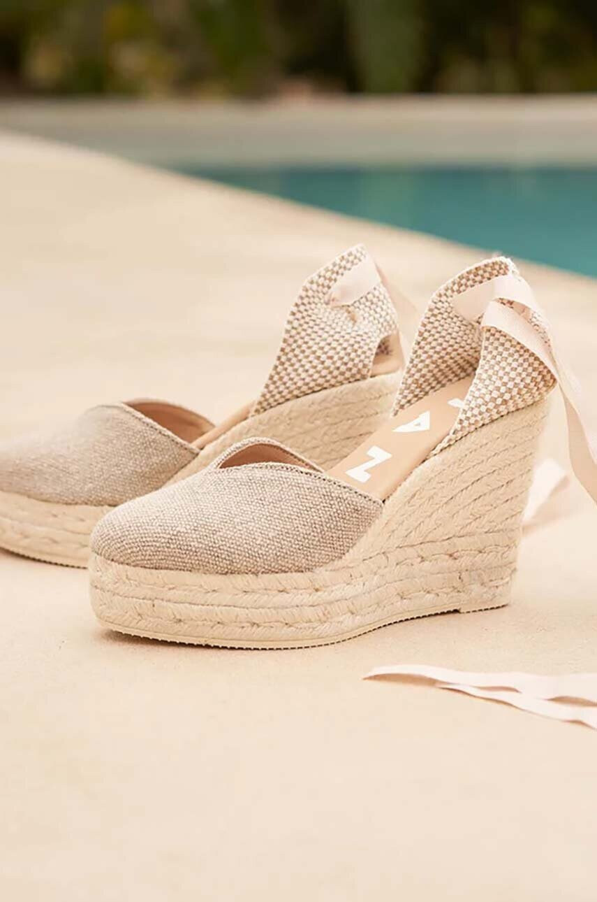 Manebi Еспадрили Heart-Shaped Wedge Espadrilles в бежово O 7.1 WH - Pepit.bg
