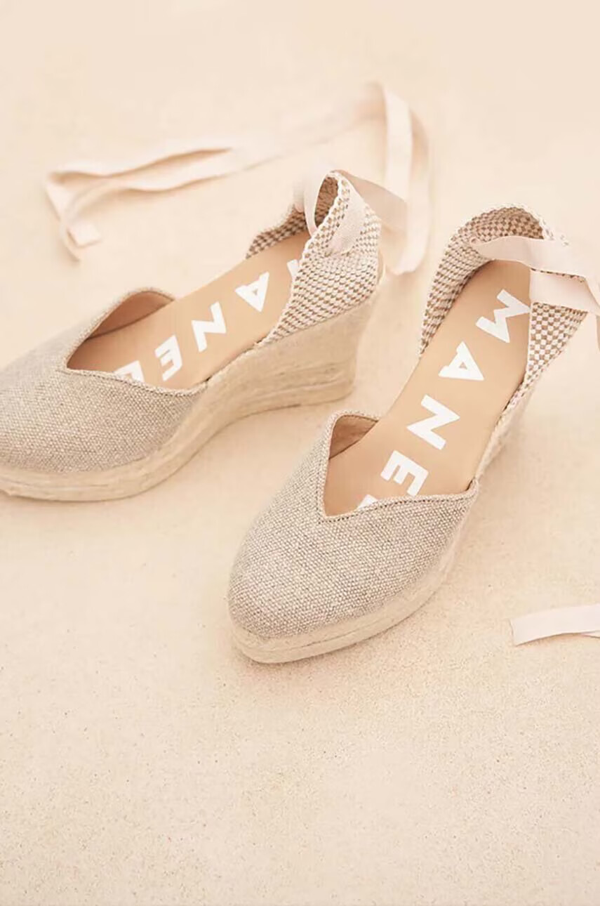 Manebi Еспадрили Heart-Shaped Wedge Espadrilles в бежово O 7.1 WH - Pepit.bg