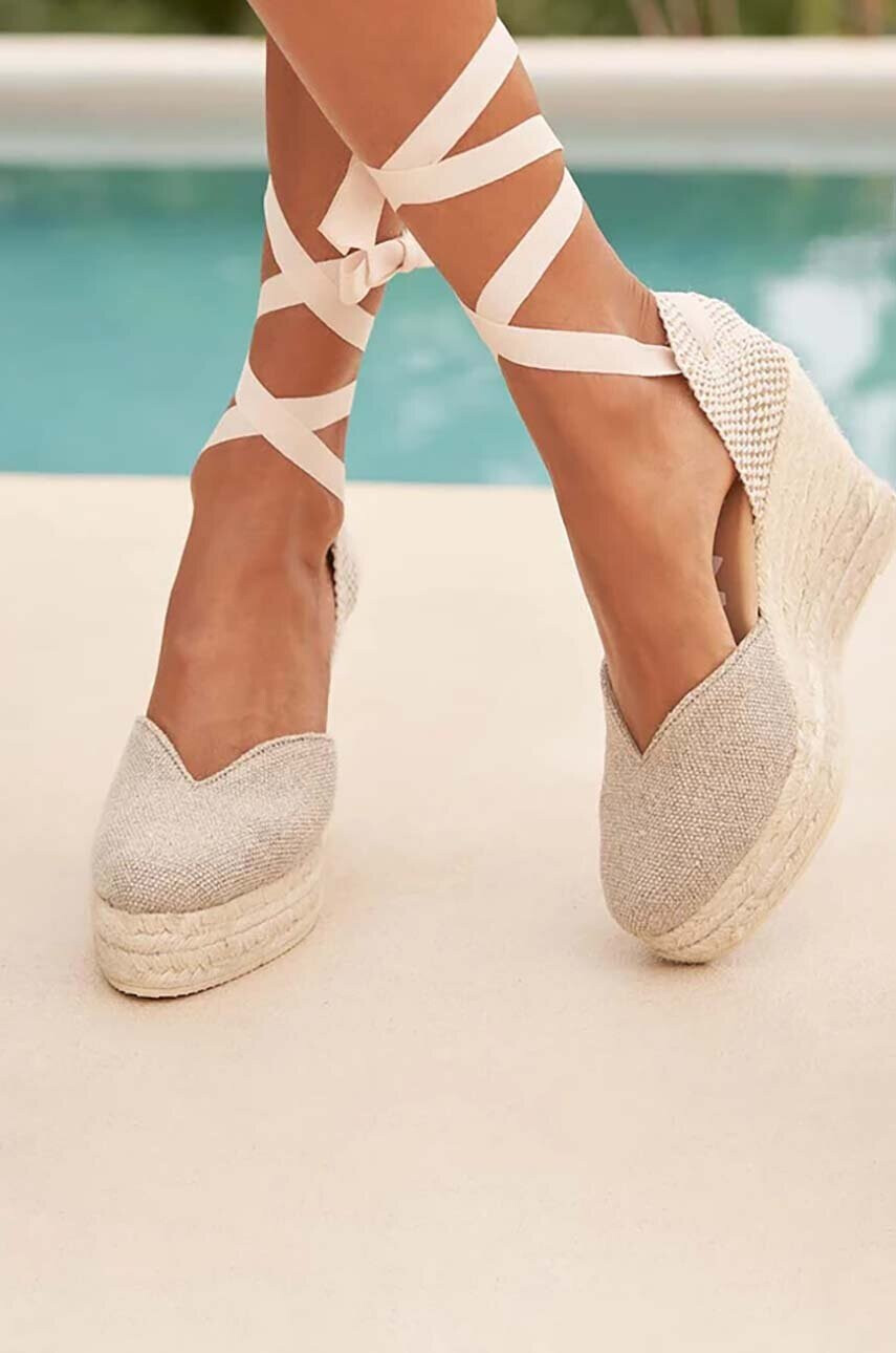 Manebi Еспадрили Heart-Shaped Wedge Espadrilles в бежово O 7.1 WH - Pepit.bg